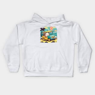 Beach buggy kitty Kids Hoodie